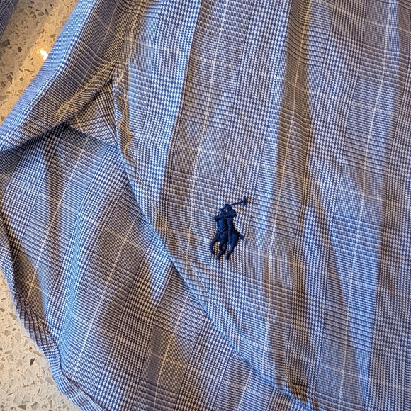 Polo Ralph Lauren Men's Light Blue Grid Dress Shirt - Picture 6 of 9
